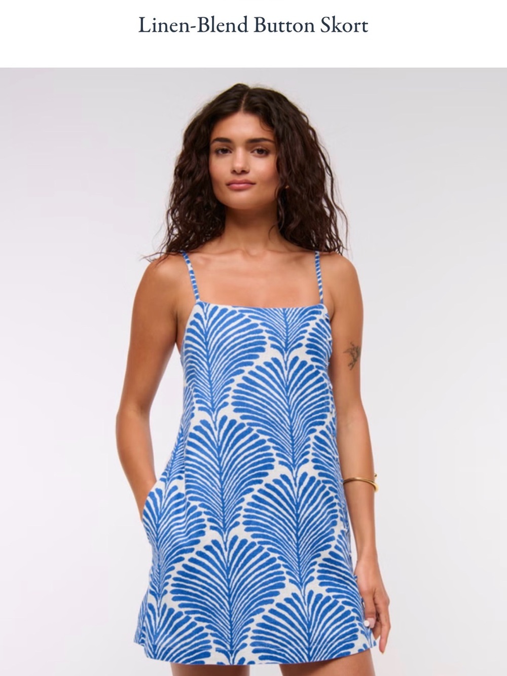 Abercrombie Linen-Blend Skort Romper